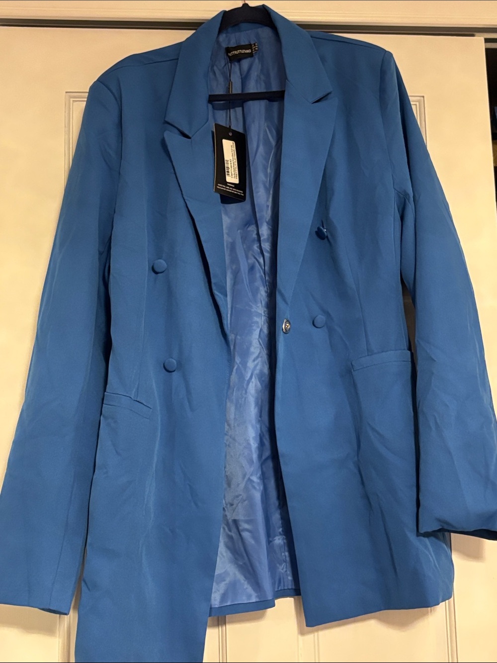 PrettyLittleThing Electric Blue Double-Breasted Blazer & pants